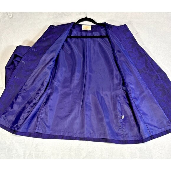 Pendleton Wool Jacket Blazer Purple Flora Black Violet Button Down Women's 10P - Picture 3 of 9